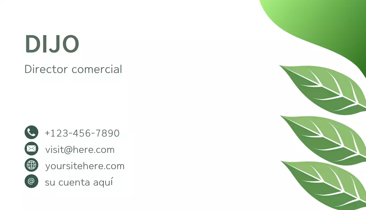 Tarjeta de visita moderna y ecológica