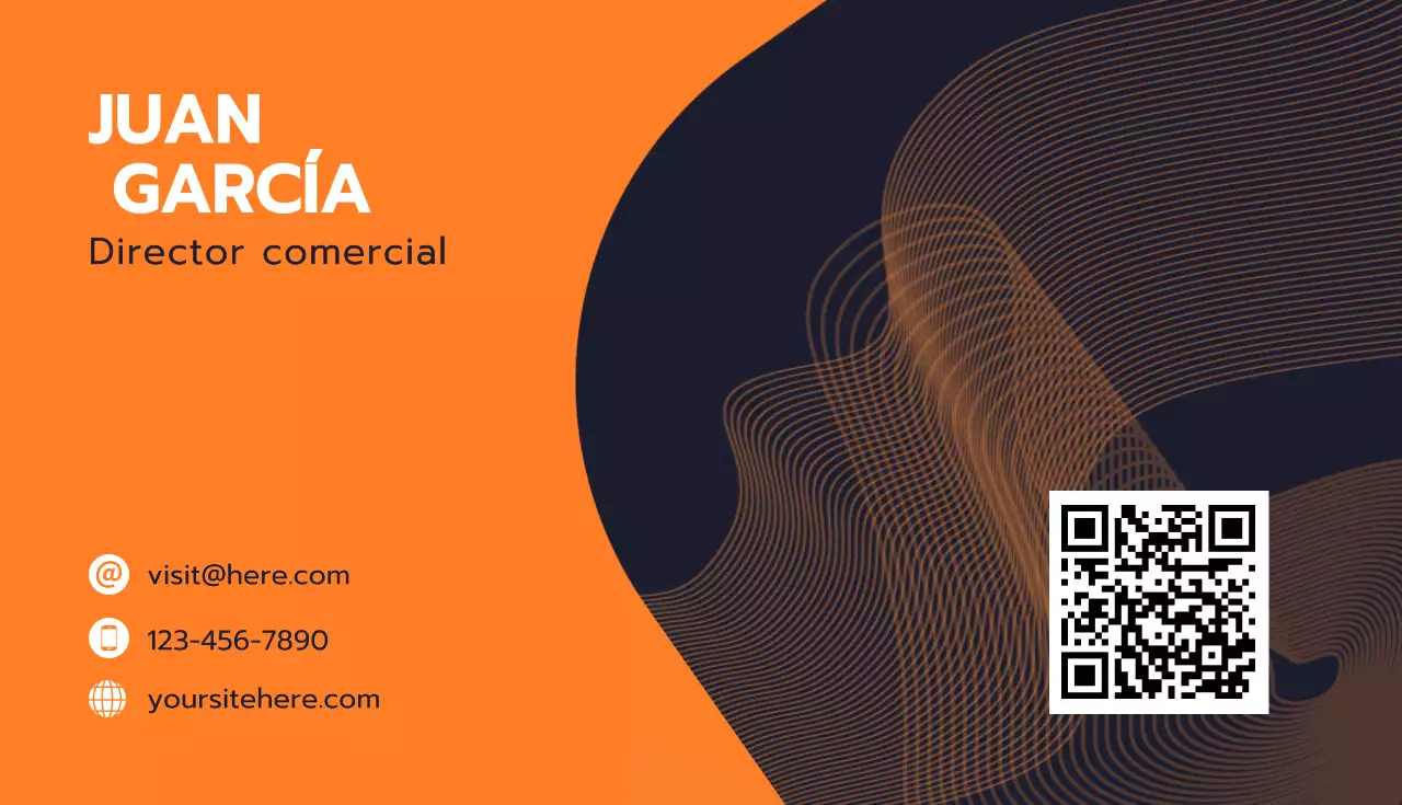 tarjeta de visita moderna naranja