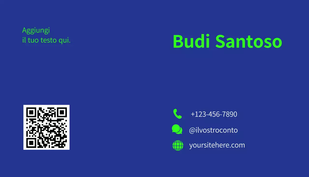 Biglietto da visita moderno blu