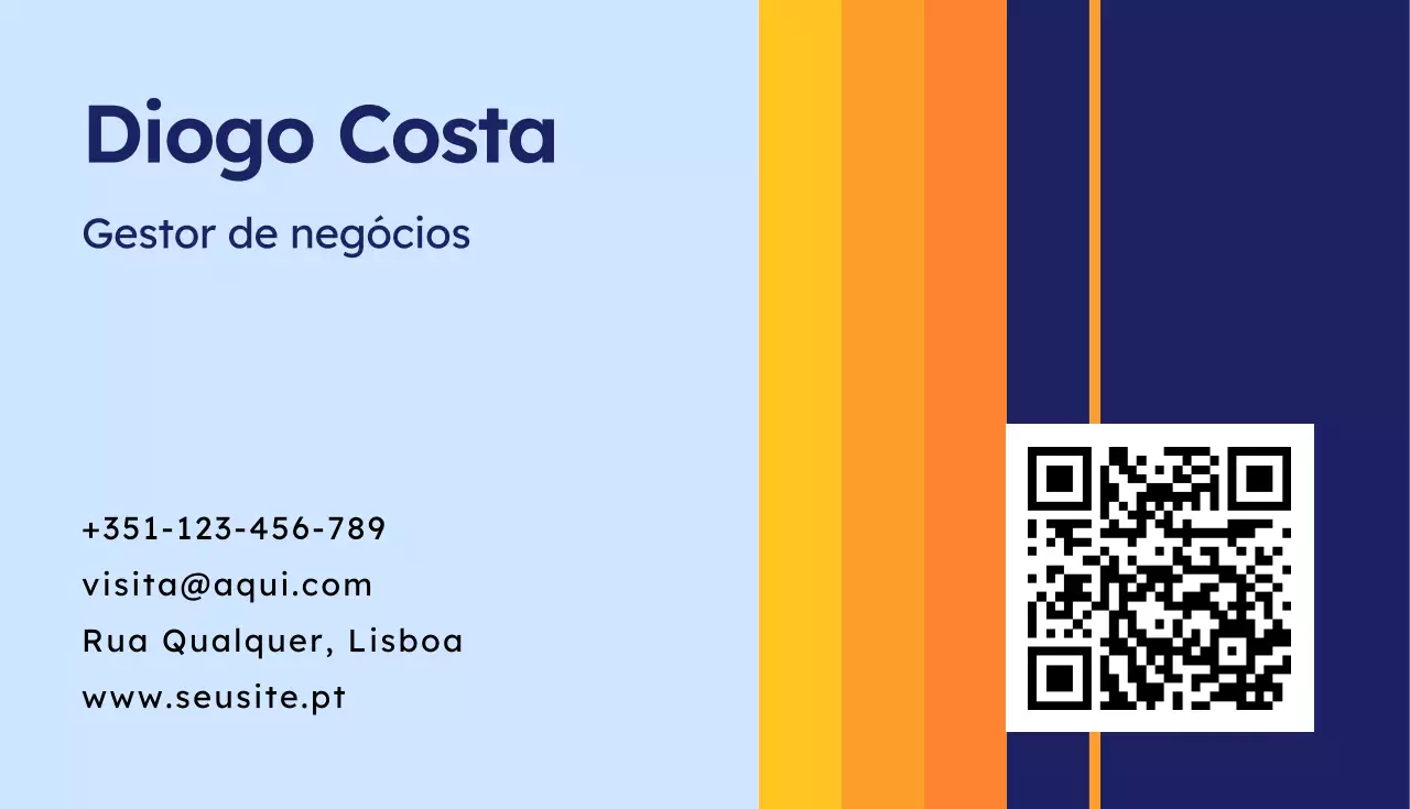 cartão de visita moderno azul