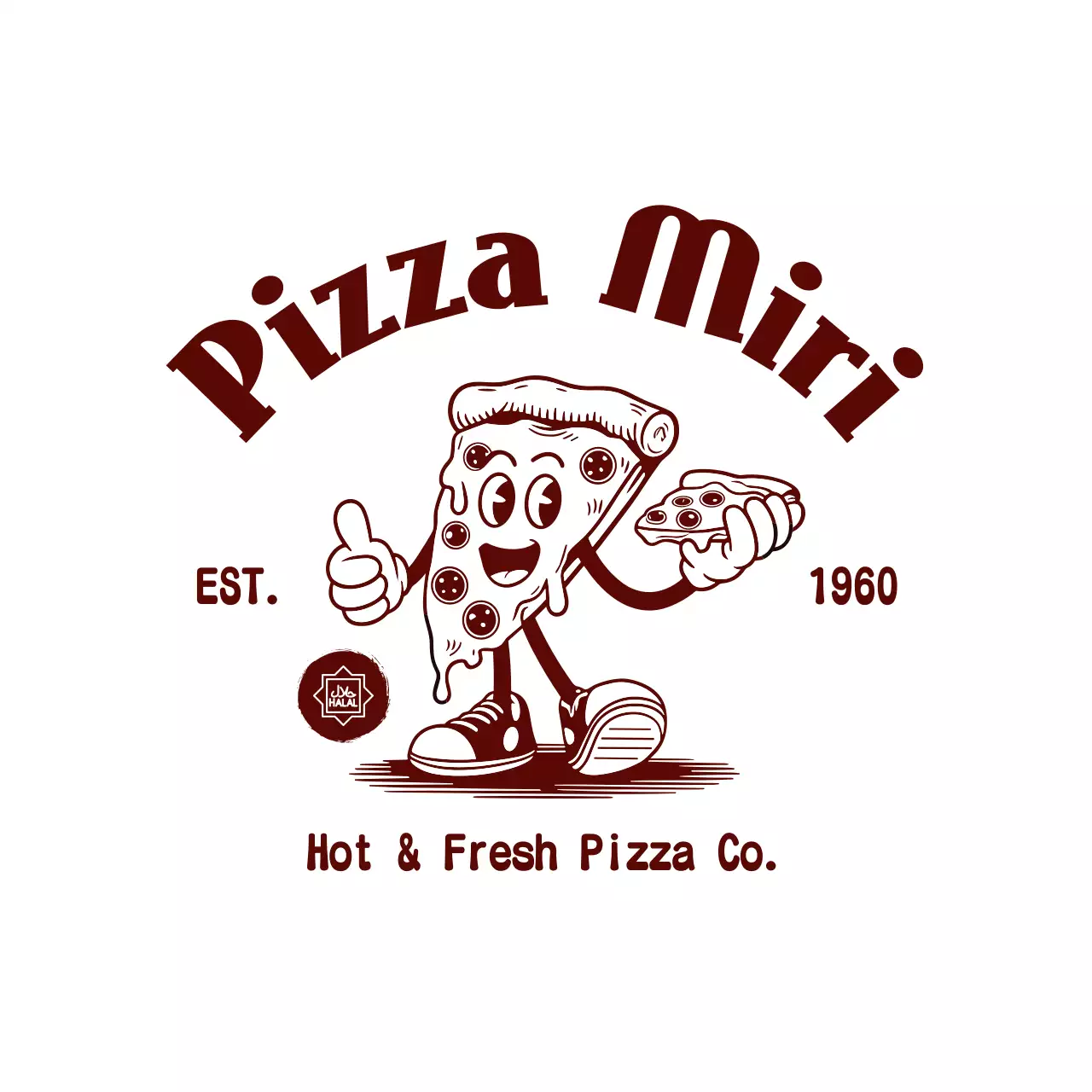 anuncio de pizza retro marrón