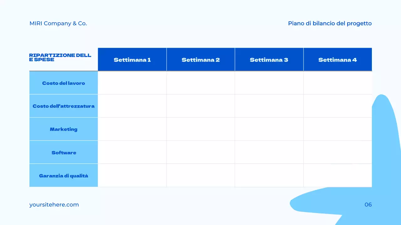 documento di proposta del progetto blu moderno