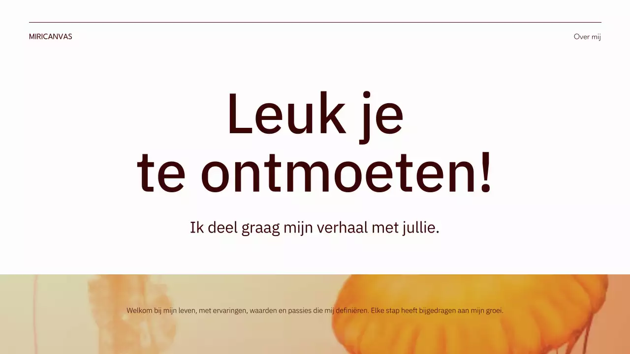 oranje moderne zelfintroductie pitch