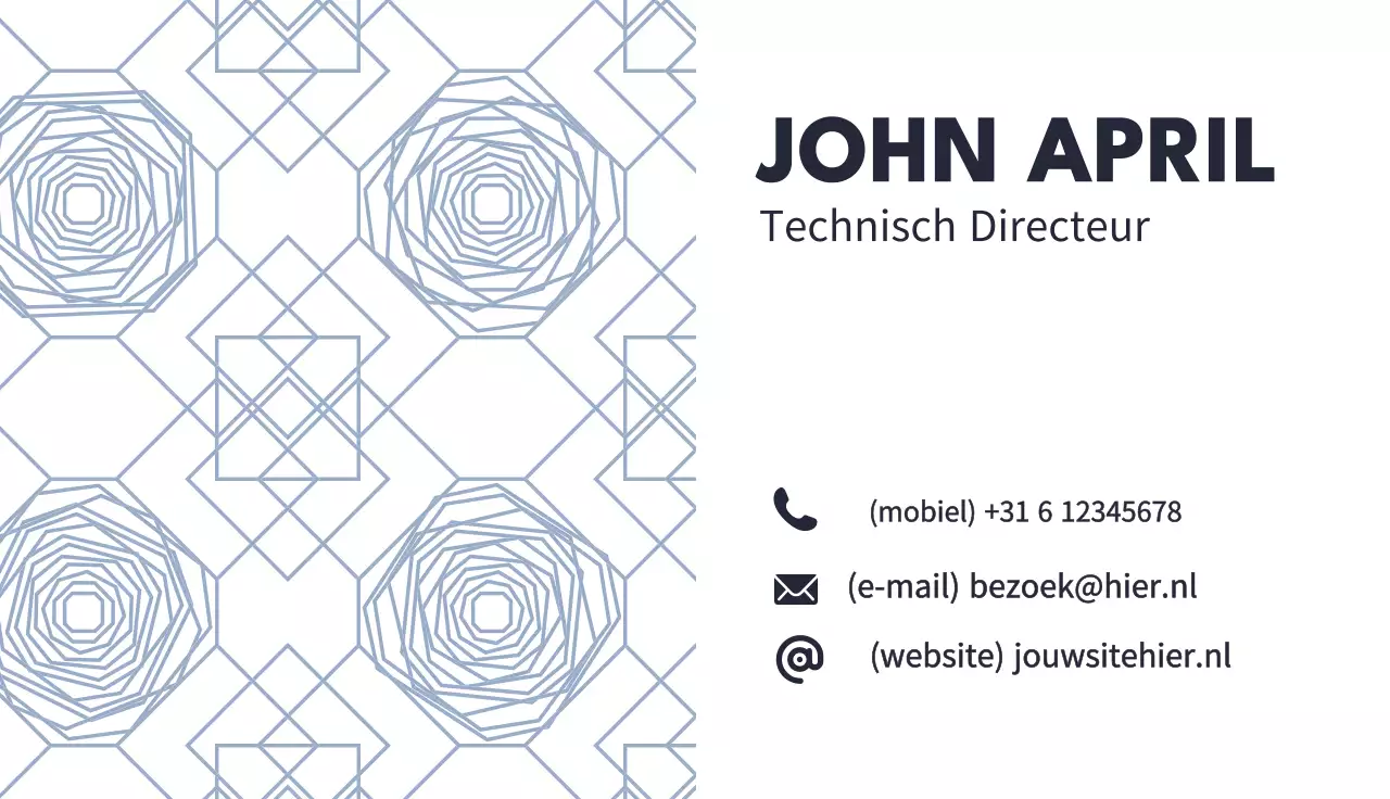 blauw geometrisch visitekaartje