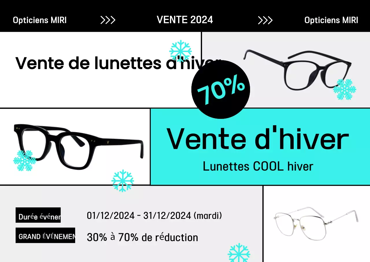 Lunettes modernes bleu clair Promotion soldes d'hiver