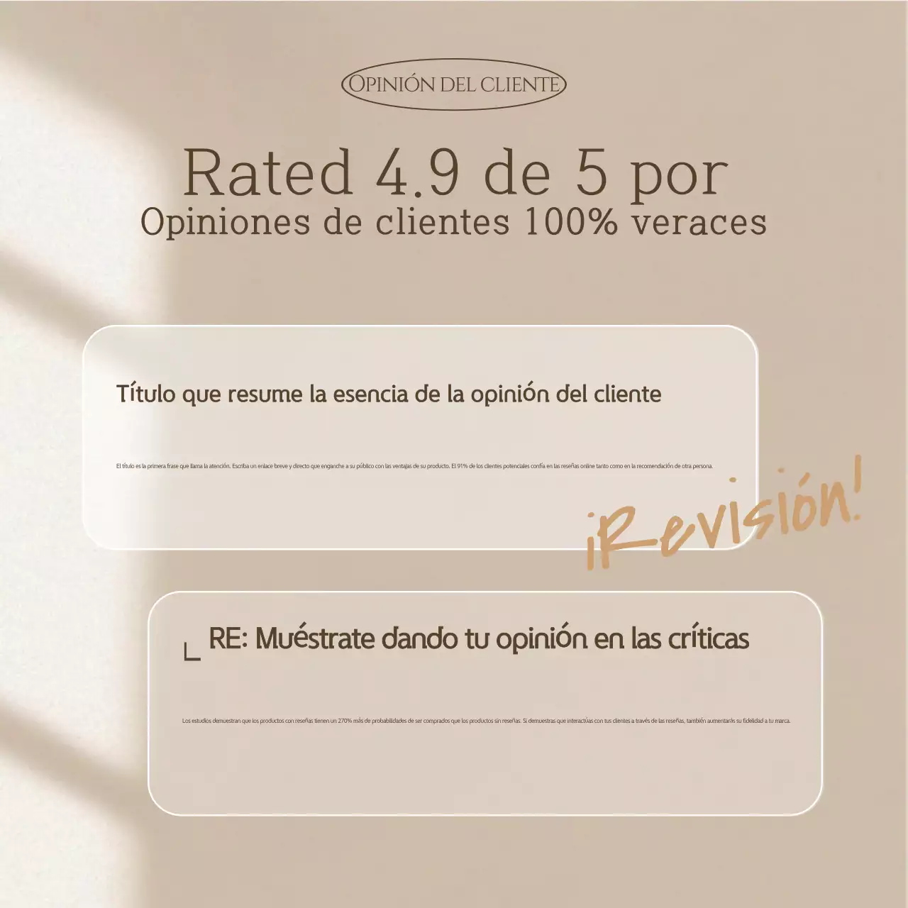 Beige Modern Review Ad