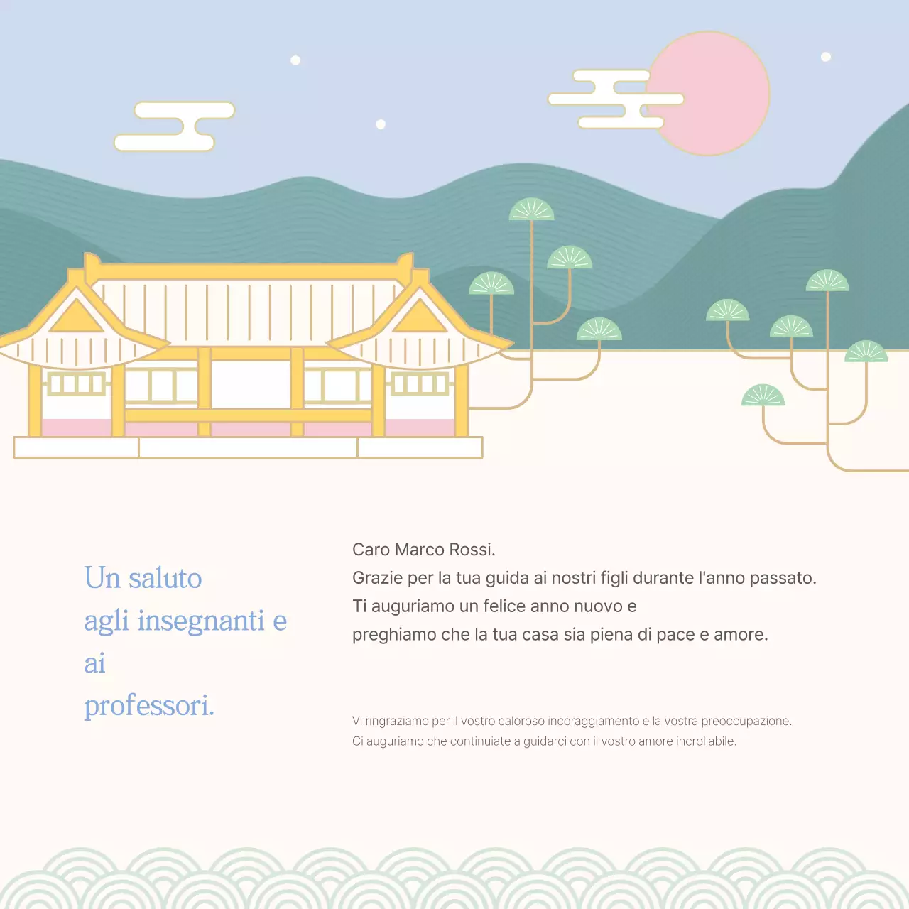 Auguri tradizionali di buon anno con la menta