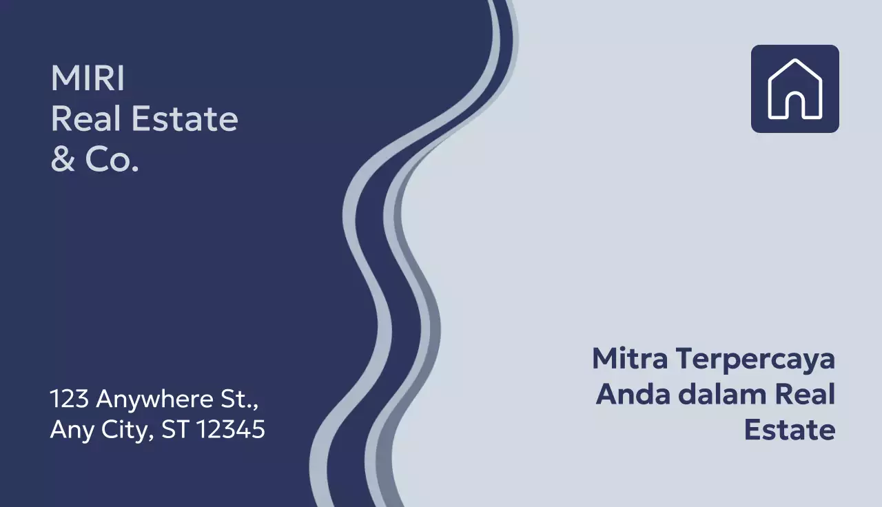 Blue Modern Real Estate Business Card