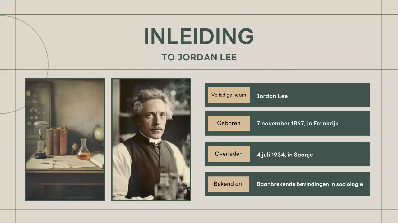 groen klassieke biografie presentatie