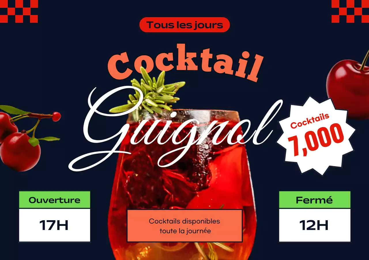 Publicité pour le cocktail Orange Pop