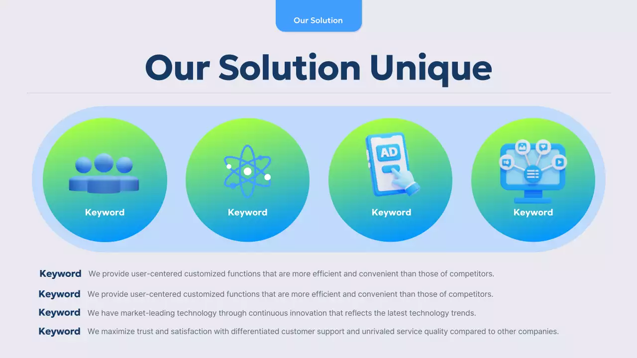 블루 모던 스타트업 피치 프레젠테이션