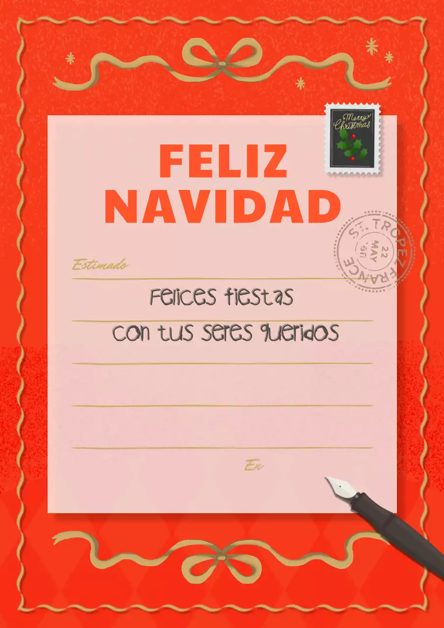 Tarjeta de Navidad Vintage roja