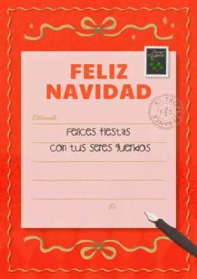 Tarjeta de Navidad Vintage roja