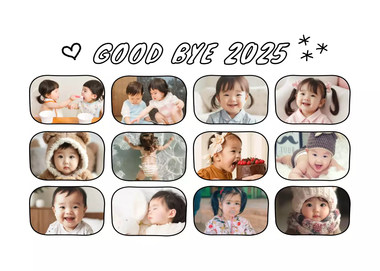 Kalender foto Tahun Baru yang lucu