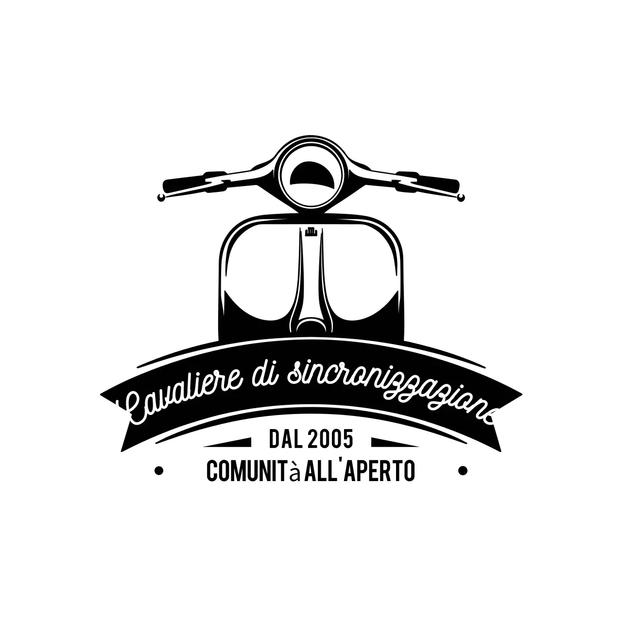 logo scooter vintage nero