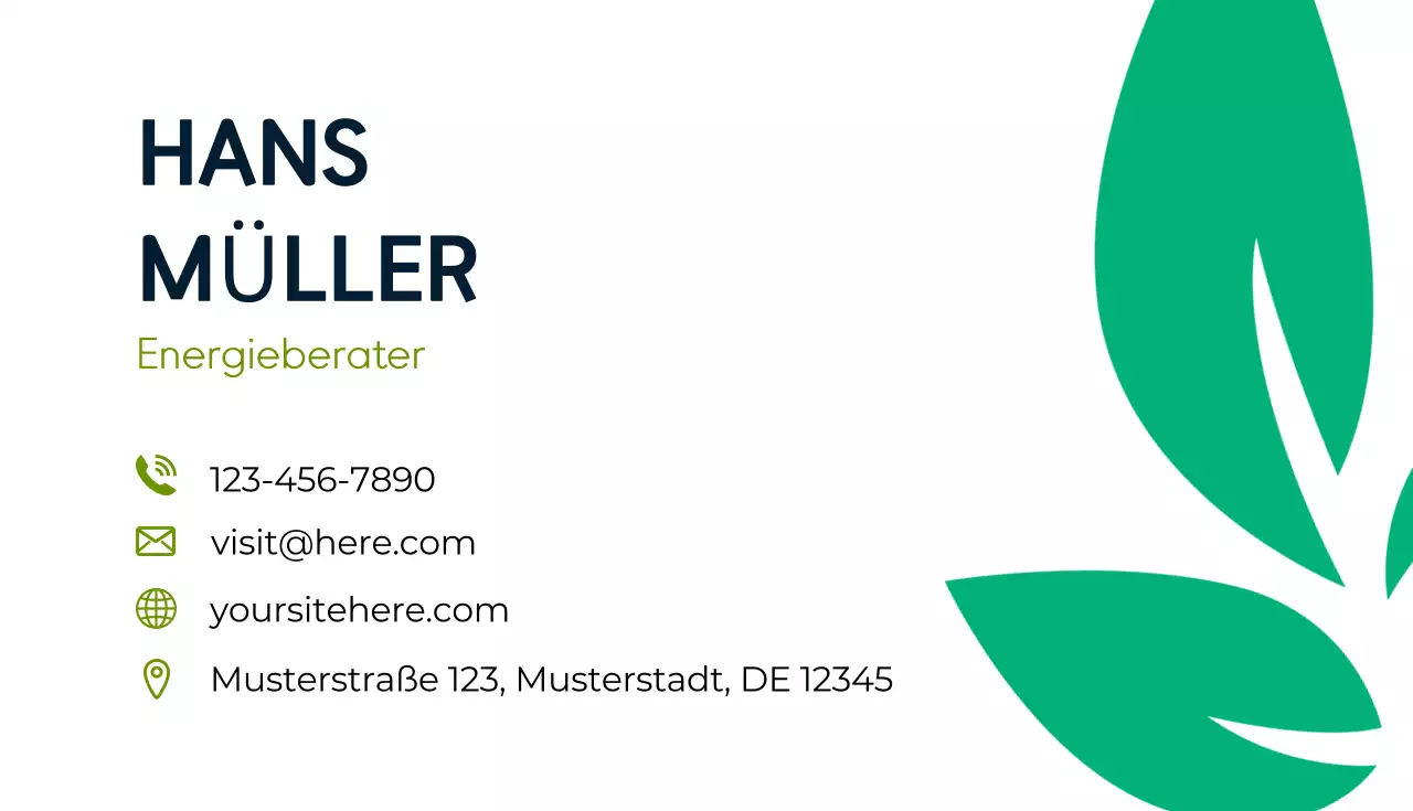 grüne moderne Beraterkarte