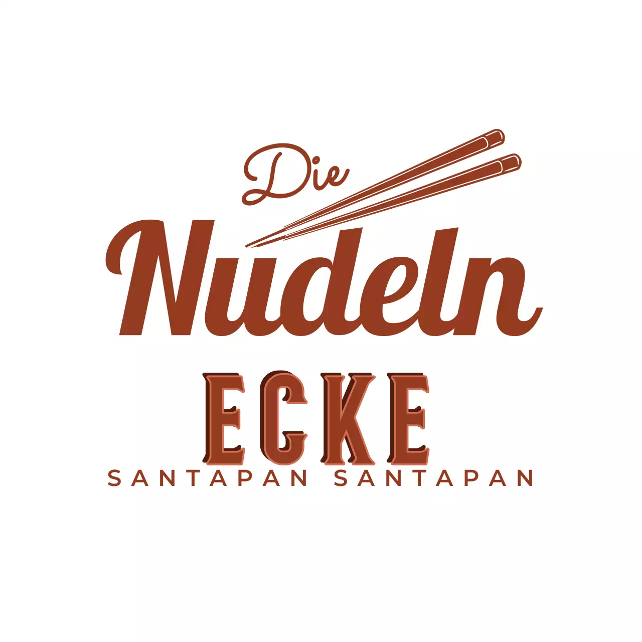 braune klassische Nudelwerbung