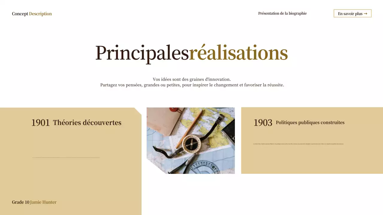 classe biographie vintage beige