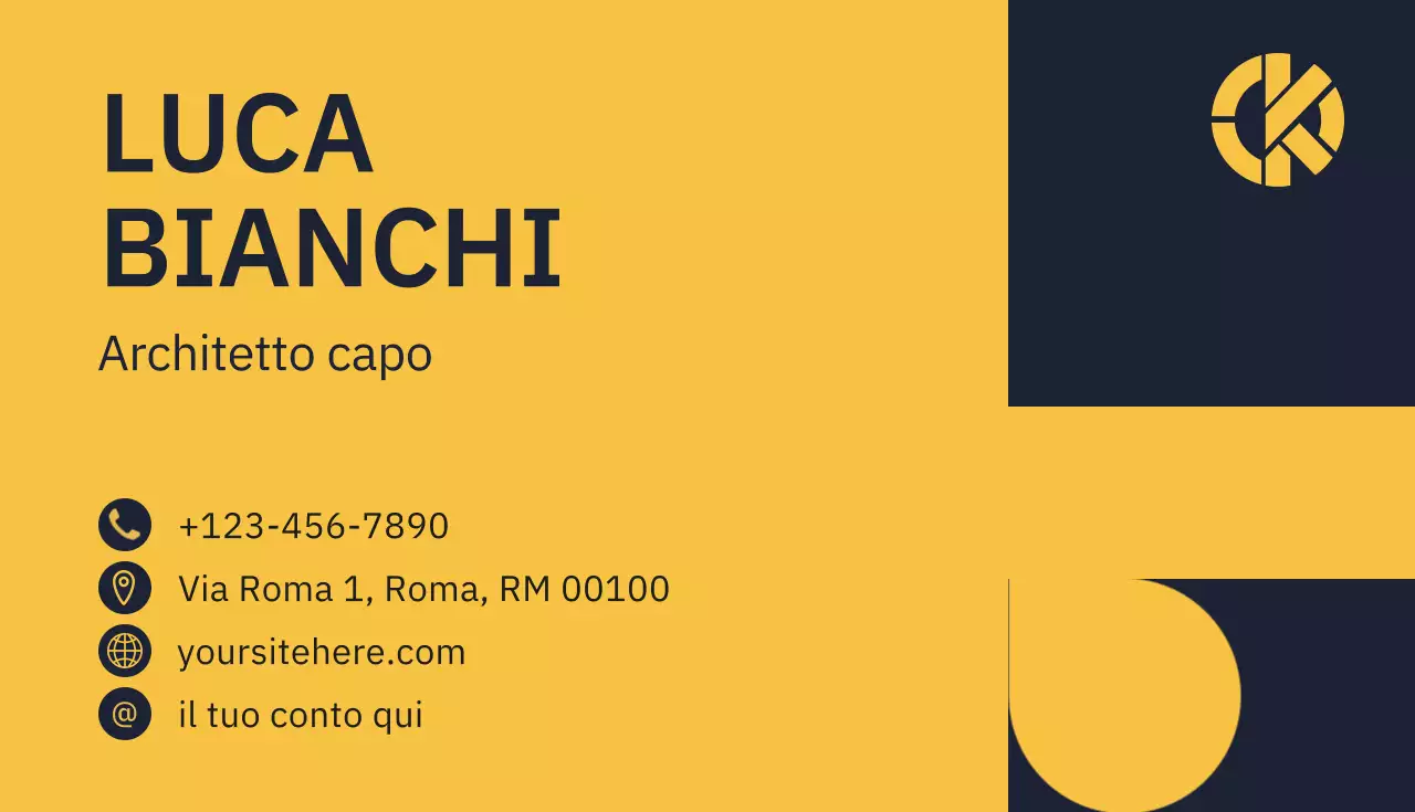 Biglietto da visita moderno giallo