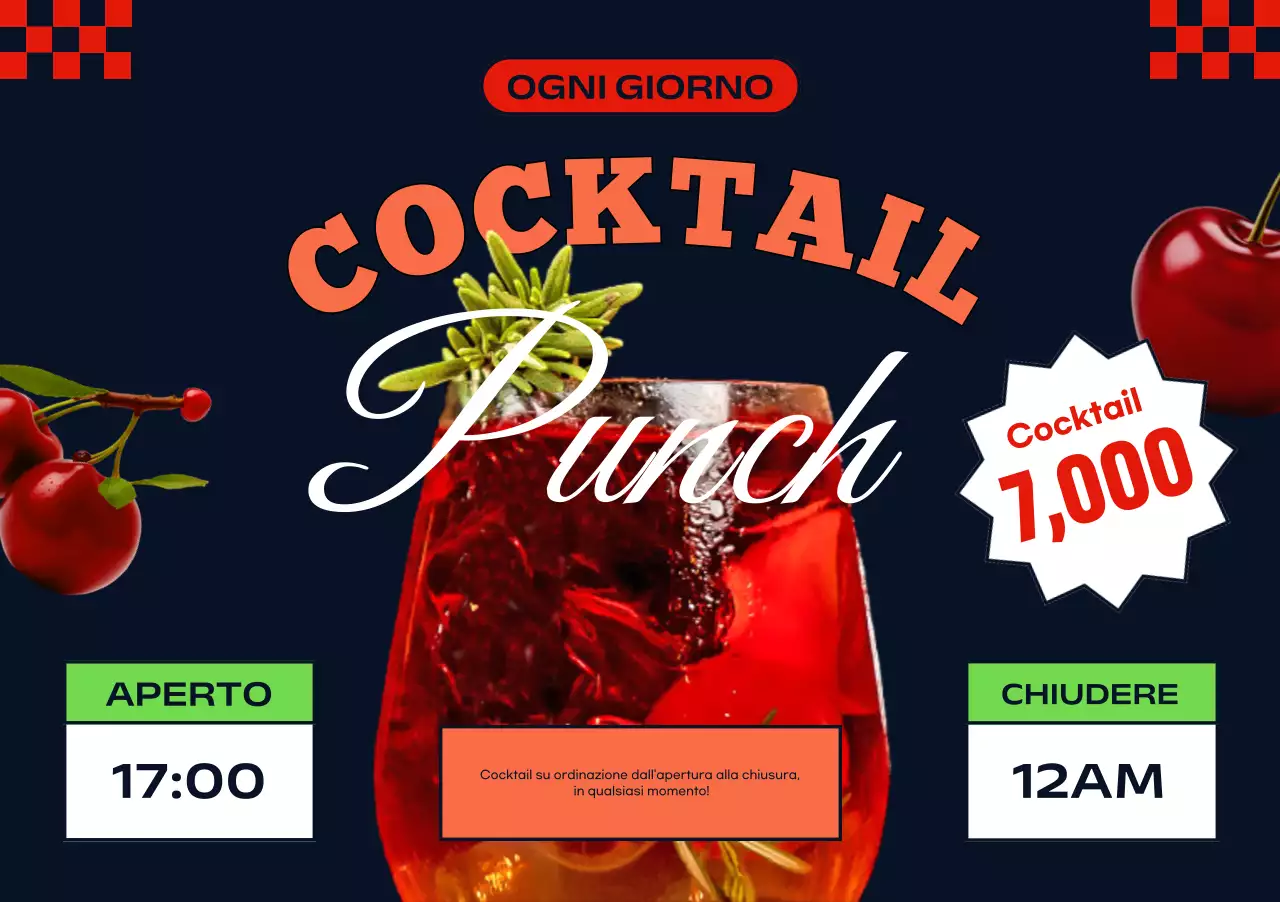Annuncio del cocktail Orange Pop