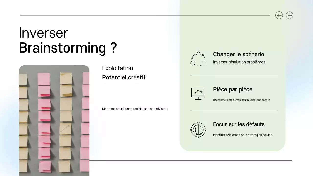 guide de brainstorming numérique bleu et vert propre