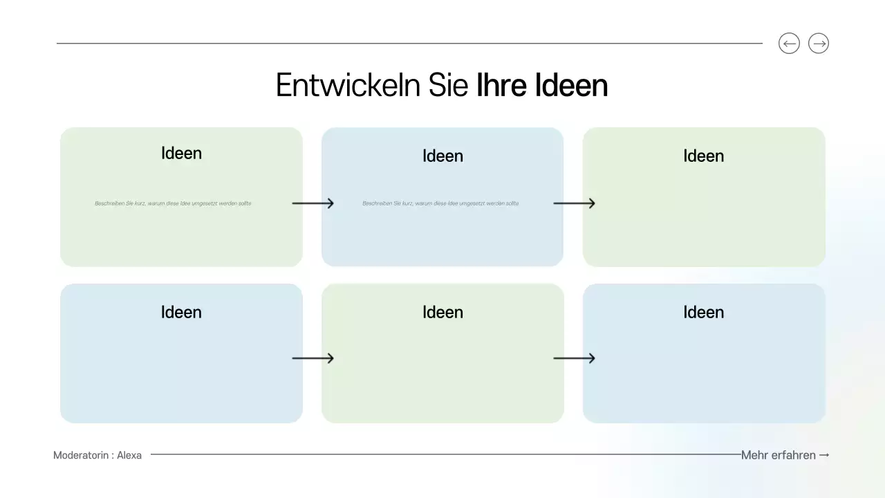 blue and green clean digital brainstorming guide