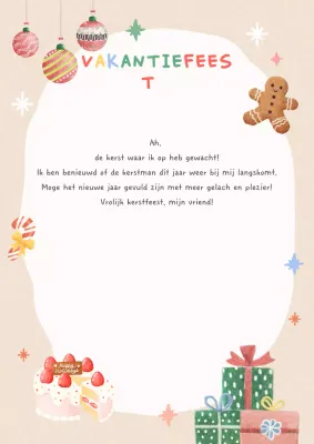 Beige gezellige kerstuitnodiging