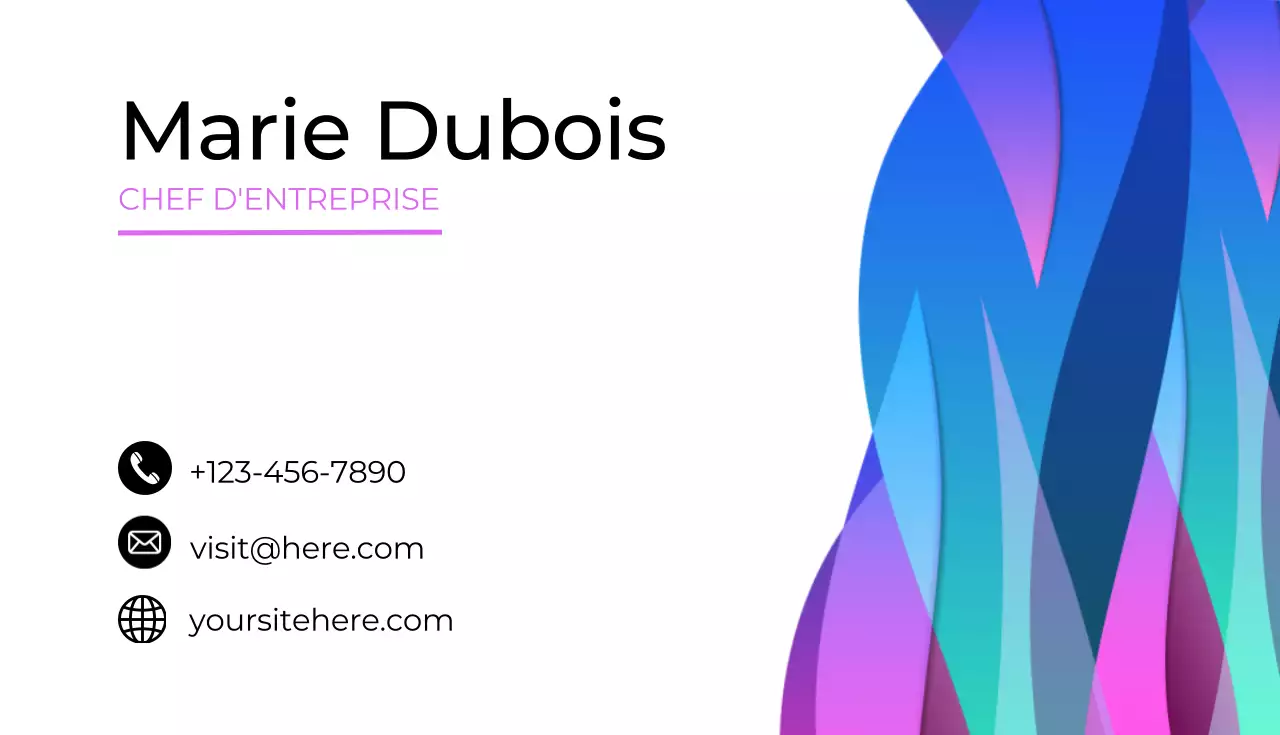 carte de visite abstraite et colorée