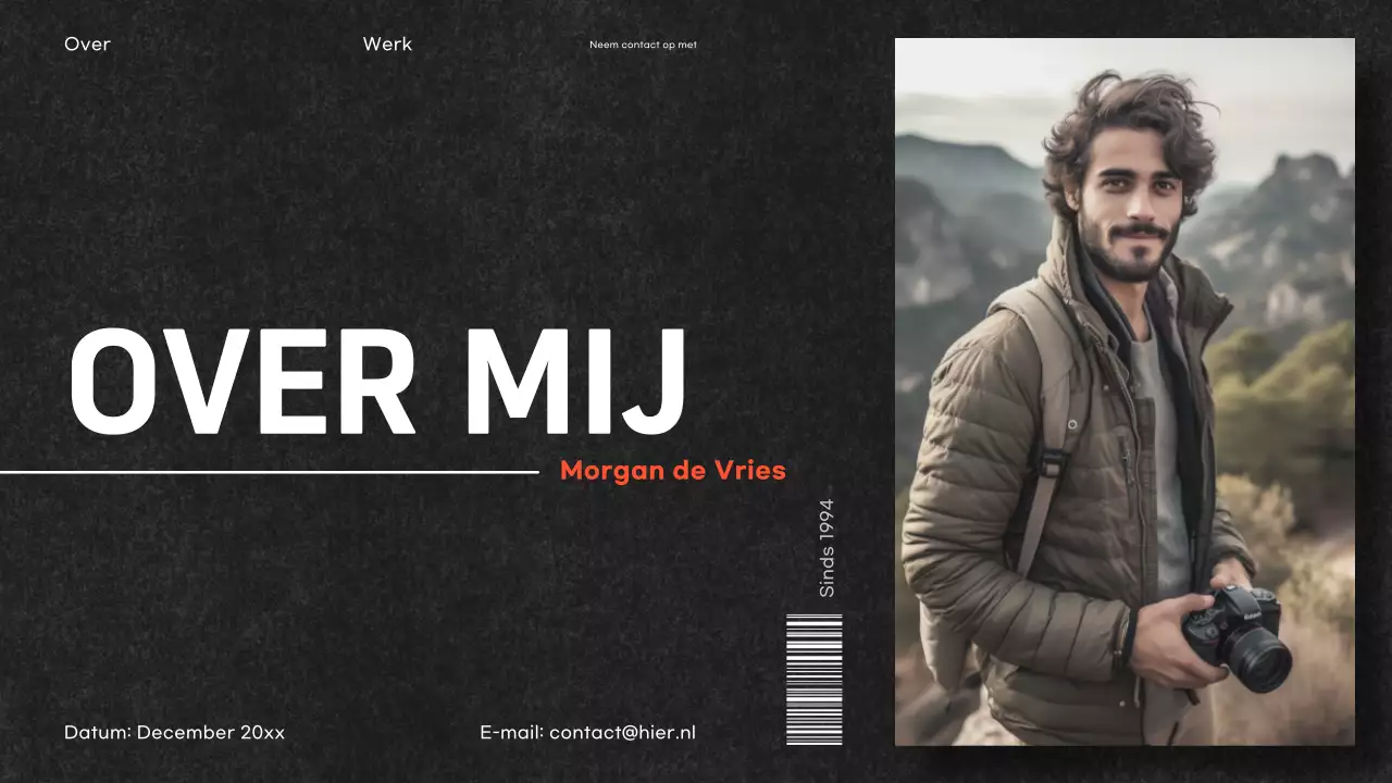 zwart modern portfolio document