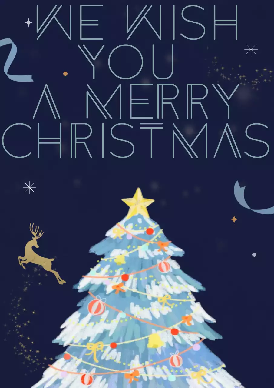 네이비 빈티지 크리스마스 카드