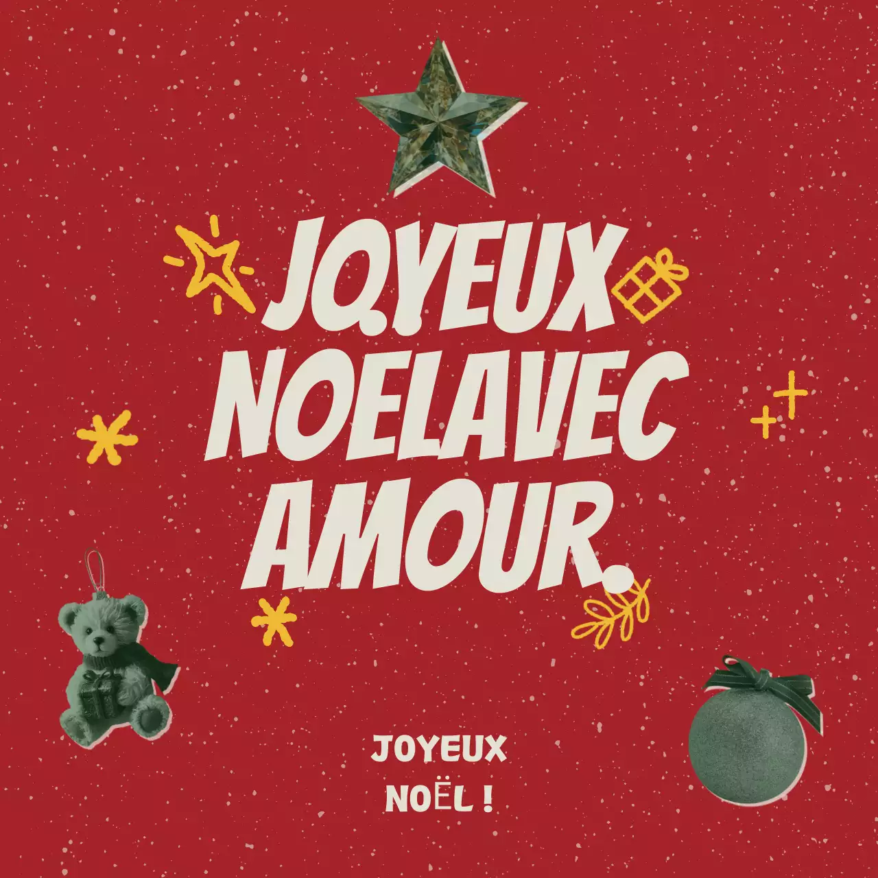 Vœux de Noël rétro rouges