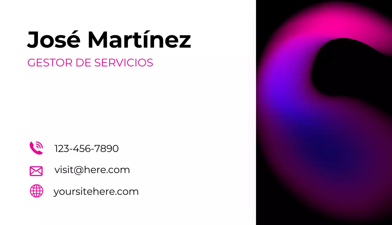 tarjeta de visita moderna rosa