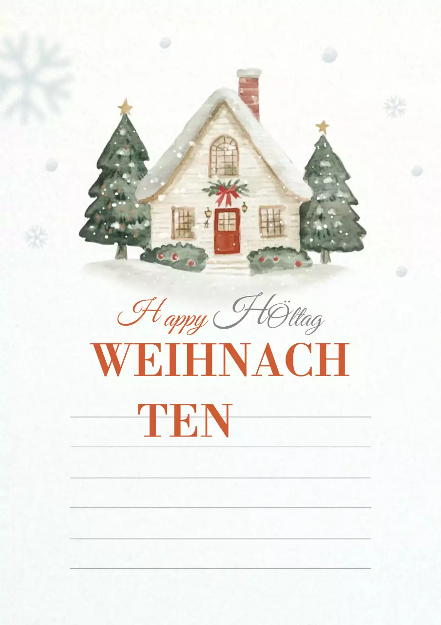 Eine einfache Weihnachtskarte in Weiß