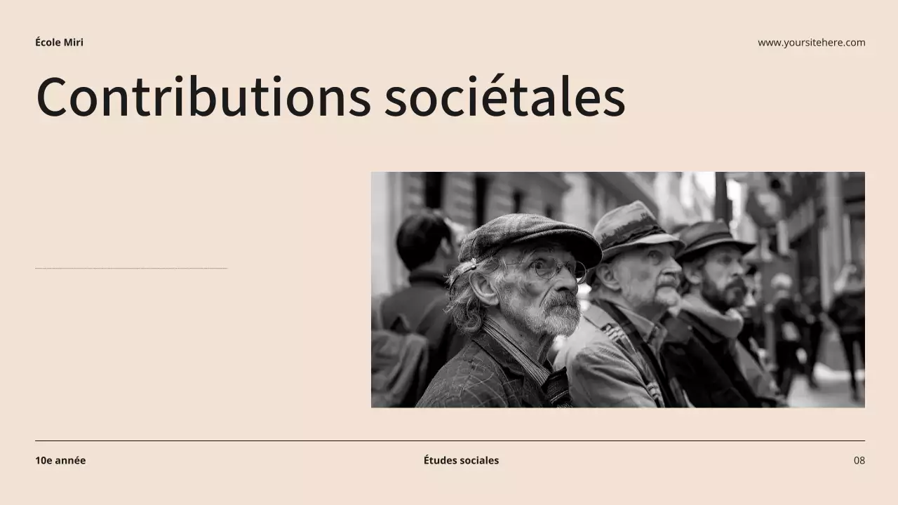 Beige et noir Biographie moderne Matériel de cours Introduction Présentation