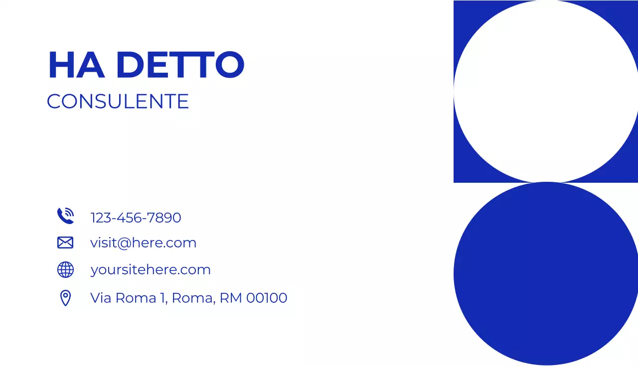 biglietto da visita moderno blu per consulenti