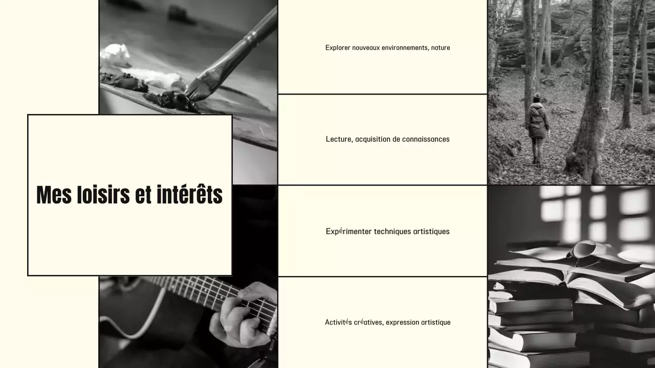 portfolio biographique minimal noir