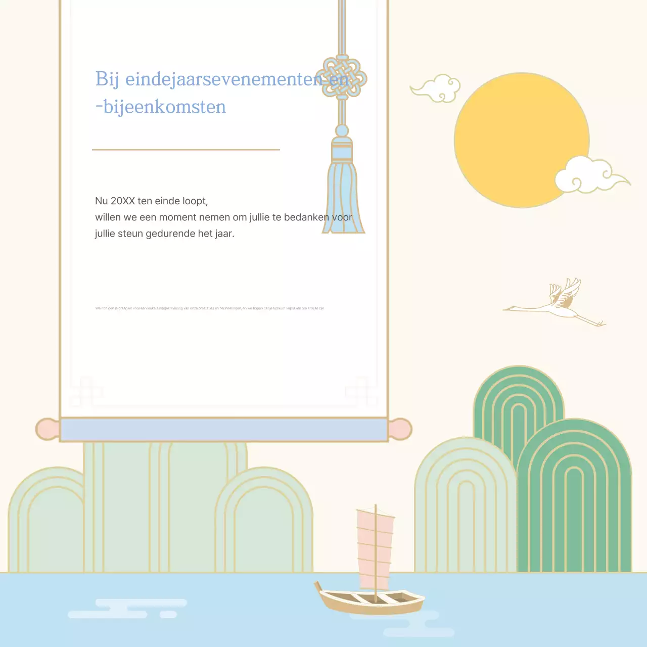 Traditionele nieuwjaarswensen met munt