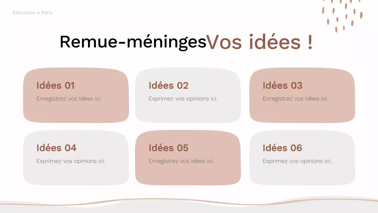 brun et rose guide de mise en page pour le brainstorming biologique