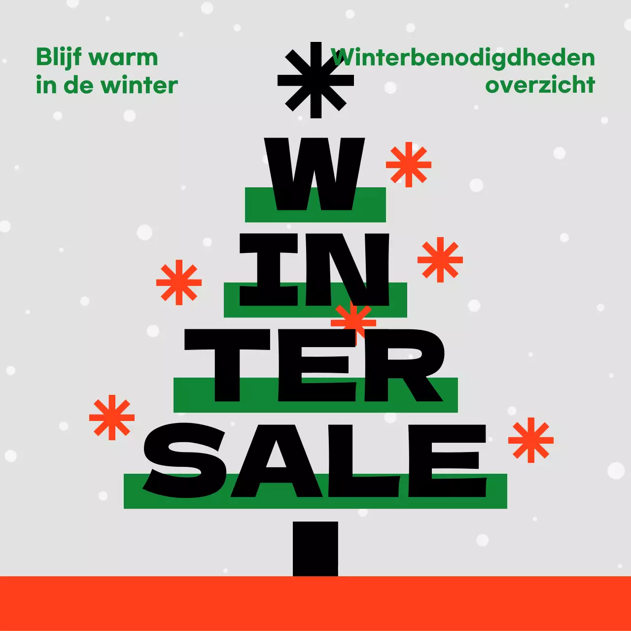 Green Simple Winter Uitverkoop