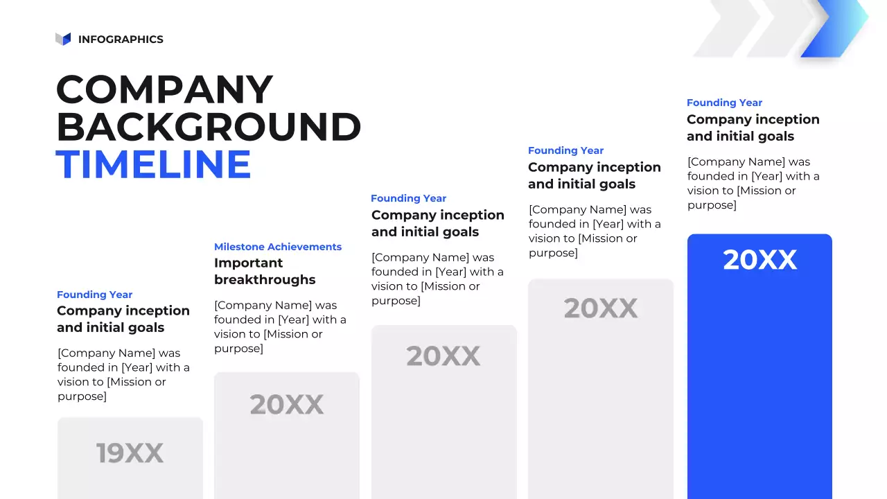 블루 모던 타임라인 프레젠테이션