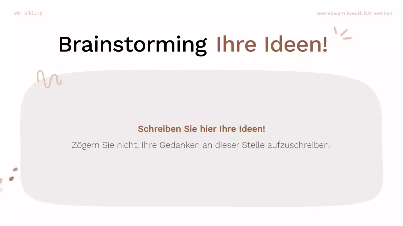 Braunes und rosafarbenes Bio-Brainstorming Layout-Leitfaden