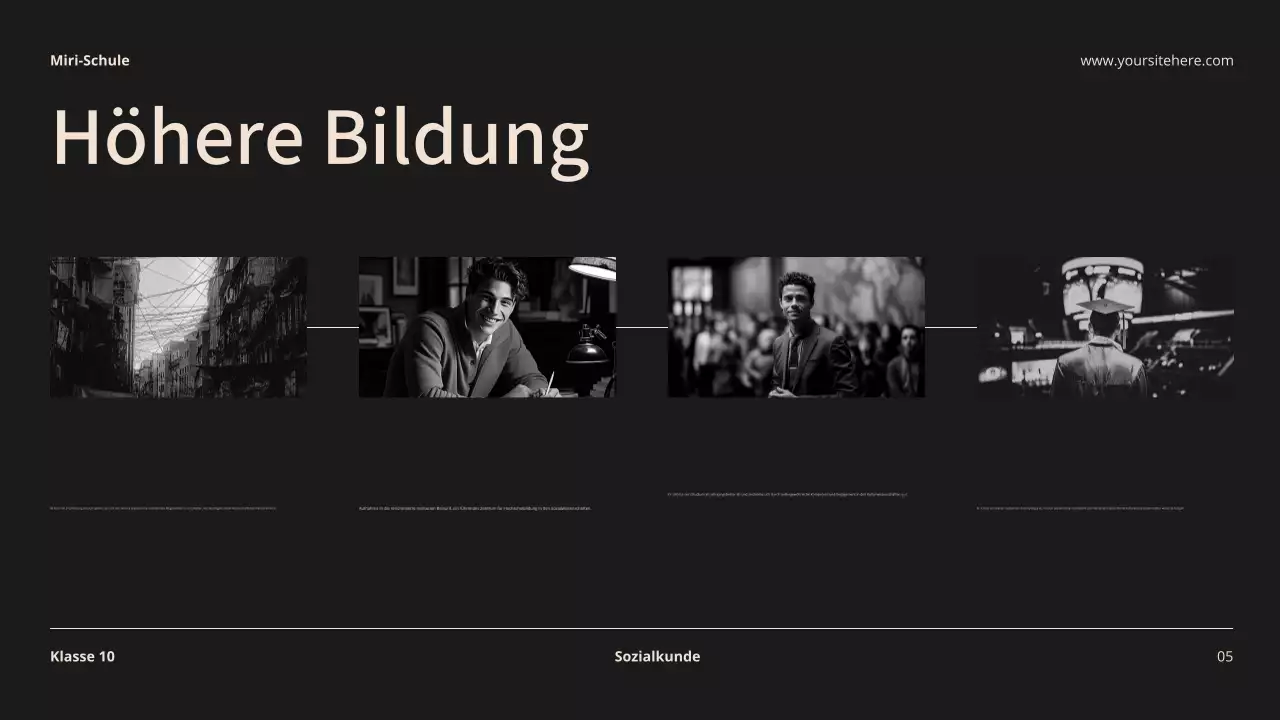 Beige und Schwarz Moderne Biographie Klasse Material Einführung Präsentation