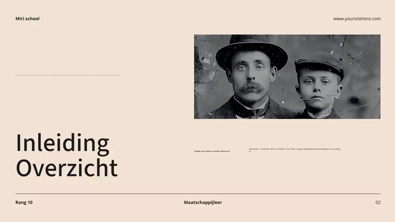 Beige en zwart Moderne biografie Lesmateriaal Introductie Presentatie