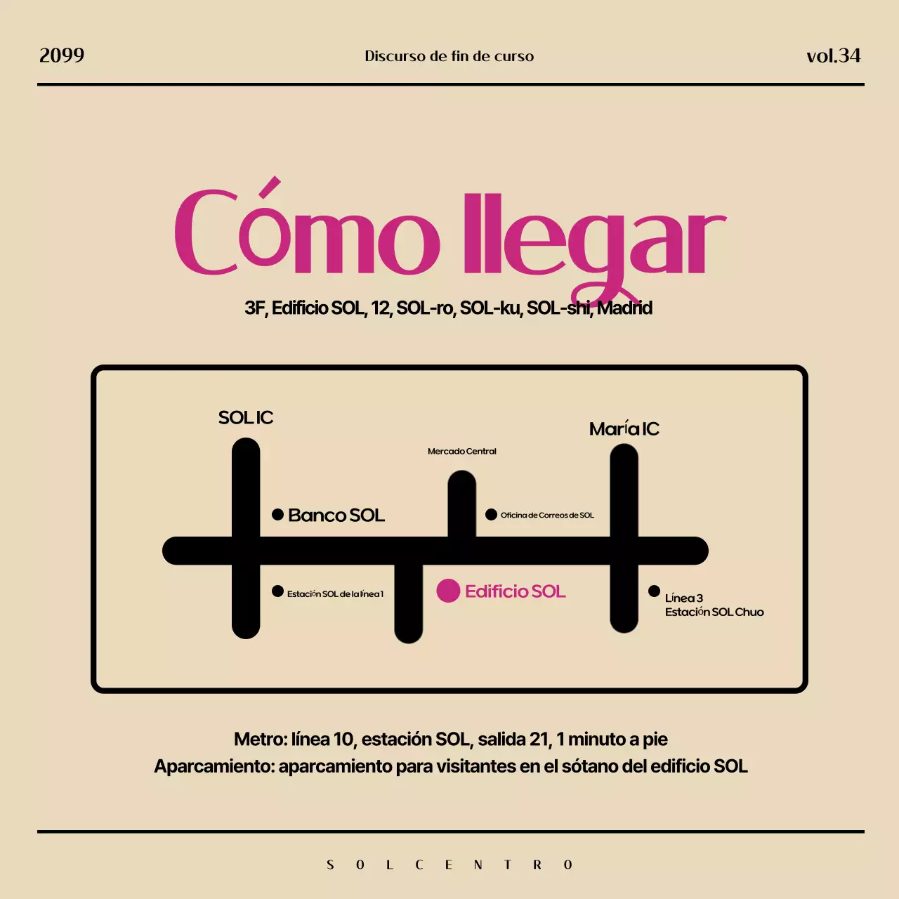 Promueva un moderno especial de Nochevieja en beige y rosa