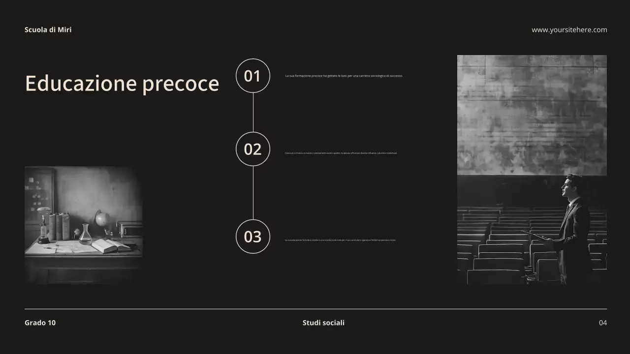 Beige e nero Biografia moderna Materiale di classe Introduzione Presentazione