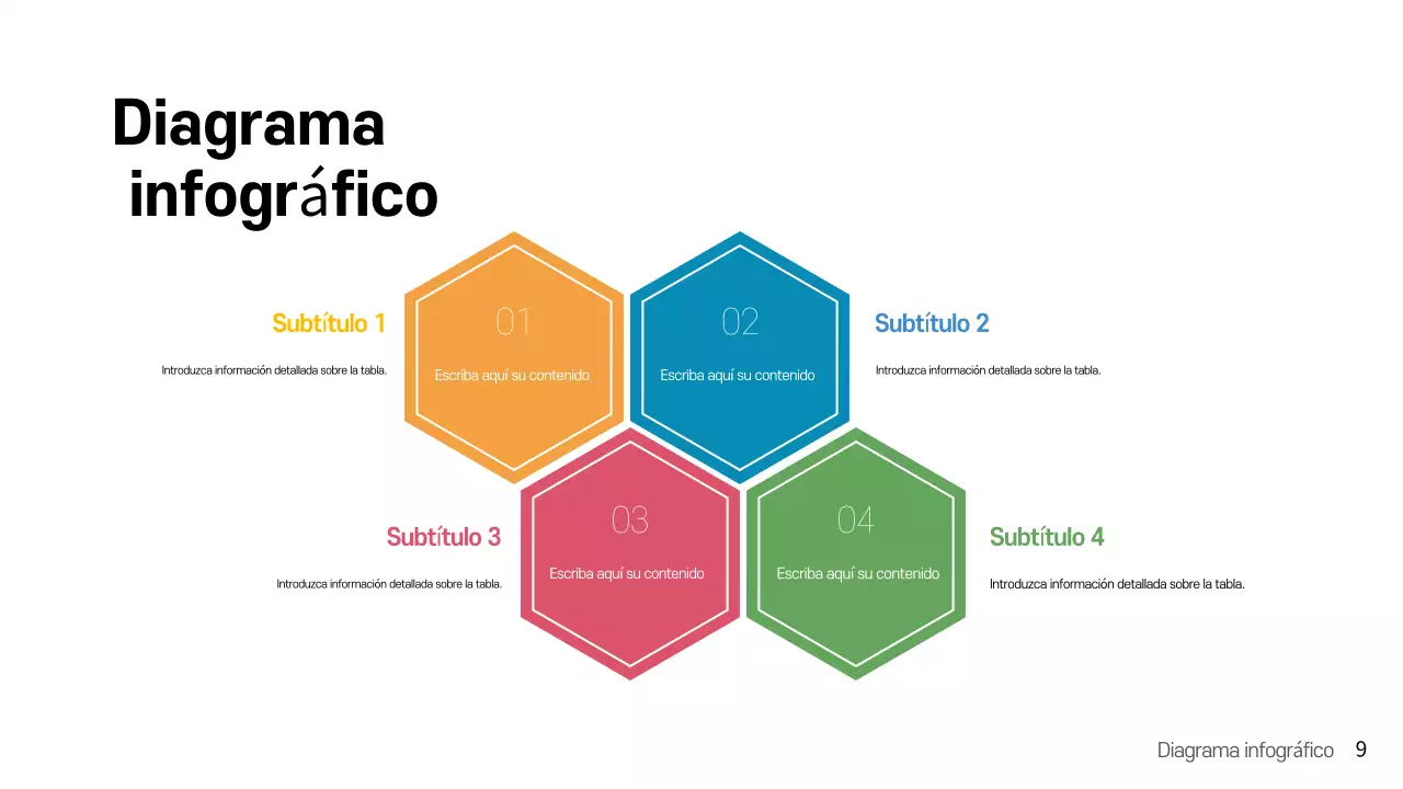 arco iris moderna plantilla de presentación infográfica