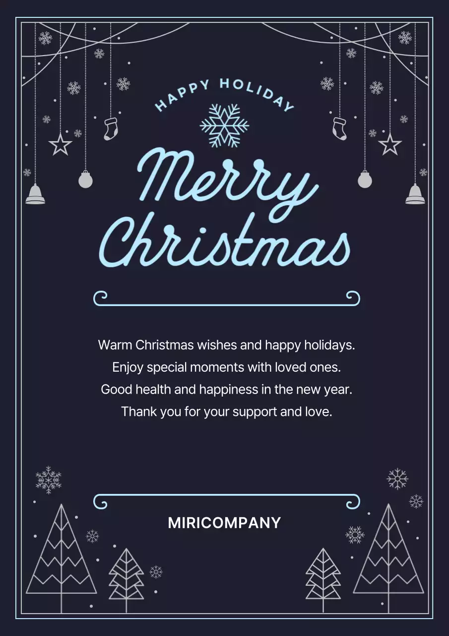 Poster thiệp Giáng sinh thanh lịch của Navy