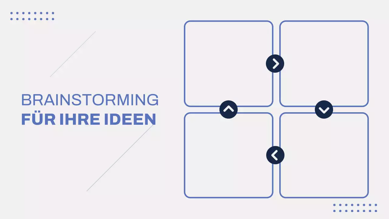 Grau Blau Modern Brainstorming Infografik Präsentation