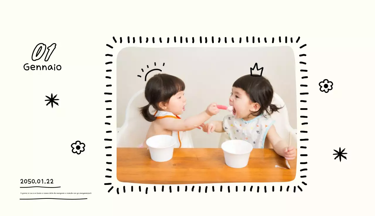 Calendario giallo con foto carine