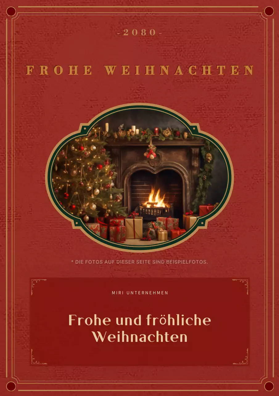 Rote klassische Weihnachtskarte